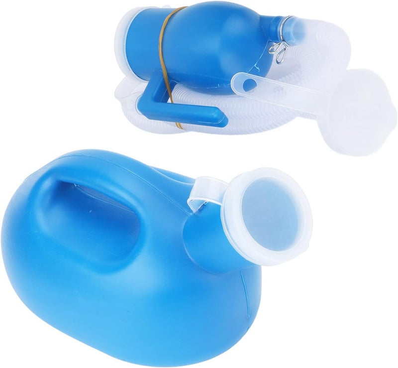 woobles 2000ml Urine Bottle for Man, Large Capacity Good Sealing Thickened Portable Pee Bottle for Home Hospital The Elderly Patients(Blue) - Image 2